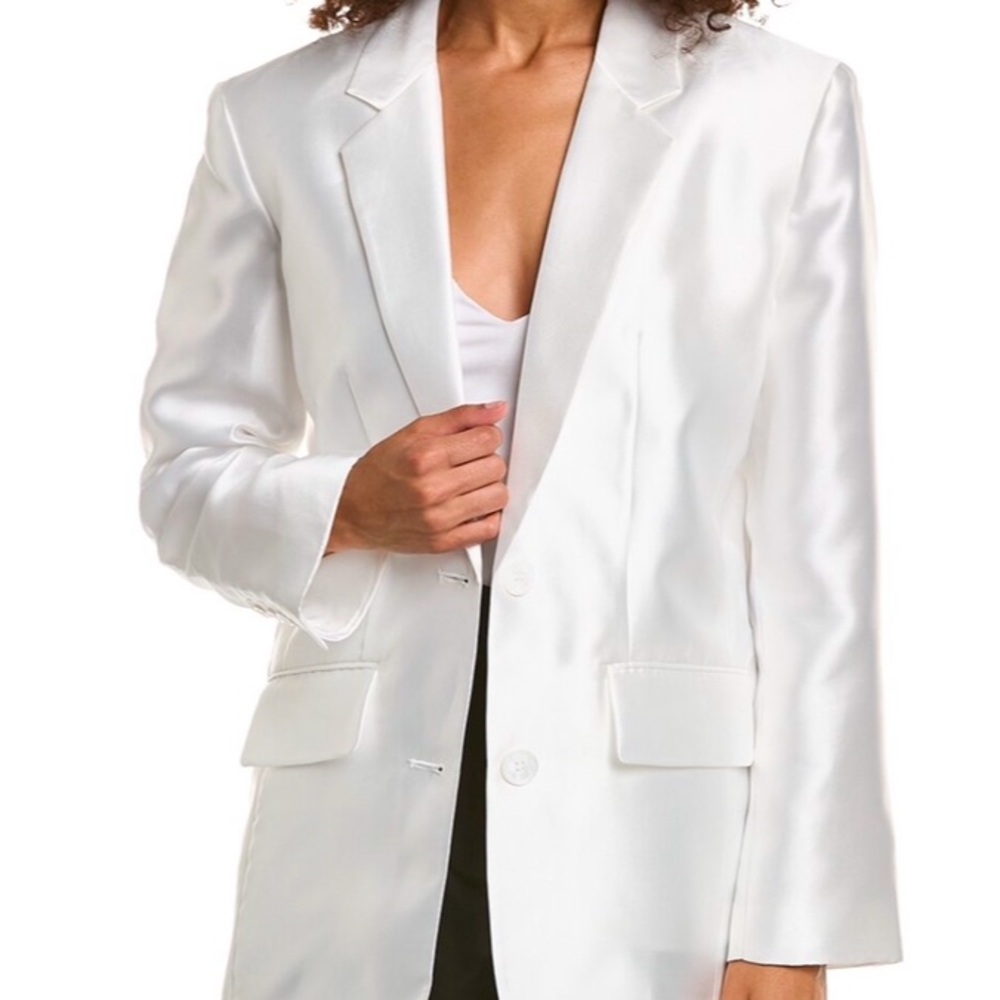 Ronny Kobo oversized Crisp White Tailored Blazer small 4/6 $528